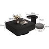 Mesa de centro italiana de lujo, ligera y de alta gama, con placa de roca cuadrada, para apartamento pequeño, moderna, sencilla, para sala de estar, hogar, combinación minimalista en negro