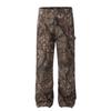 Pantalones vaqueros estilo americano retro con diseño de ramas de camuflaje antiguo para hombre, marca popular, estilo urbano, holgados, rectos e informales.