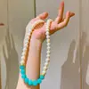 Conjunto de Colar, Pulseira e Brincos de Pérola de Água Doce e Amazonita Natural de Alta Qualidade 9-10mm