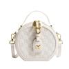 2023 nova bolsa pequena popular feminina nicho moda all-match bolsa de ombro quadrada mensageiro textura portátil redonda bolo saco
