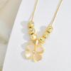 Collar de trébol de cuatro hojas Fuzhu para mujer, combinable con todo, de alta gama, diseño de nicho para primavera y verano, cadena de clavícula con dopamina, accesorios Yiwu
