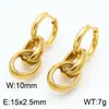 Pendientes de Acero Inoxidable 304 Cadena Cubana con Borlas Joyería Chapado en Oro de 18K Clip para Oreja Pendientes Unisex