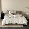 Juego de Cama de Lujo de Alta Gama Clase A de Algodón de Fibra Larga Satinado de Cuatro Piezas Sábana de Algodón Puro Funda de Edredón Juego de Ropa de Cama