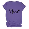 Sitio Independiente Europeo y Americano de Ebay Camiseta Casual Versátil Simple para Mujer Nana Corazón Cuello Redondo Manga Corta Capa Base Comercio Exterior