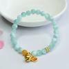 Pulsera de Piedra con Patrón de Mar Verde Juwu con Ámbar y Cascabel Joyería de Moda para Mujer Venta al por Mayor de Fábrica y Dropshipping S4032004