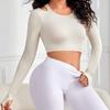 Ropa de yoga de manga larga ajustada para mujer, top deportivo de fitness para entrenamiento, estilo europeo y americano, nueva, para otoño