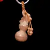 Llavero colgante para coche estéreo tallado calabaza de madera de melocotonero colgante arte de madera de melocotonero relieve colgante de calabaza colgante de calabaza