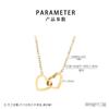 Moda Japonesa e Coreana Popular Corrente de Clavícula Cortada em Forma de Coração Doce Banhada a Ouro 18K Colar Duplo de Coração Interligado em Aço Inoxidável