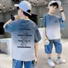 Camiseta de algodón cómoda, moderna y elegante para niños, verano 2026, para niños, con estampado de estilo vacacional, top transpirable