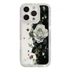 Adecuado para funda de teléfono iPhone 17 Pro Blanco Rosa Diamante Brillante, Sensación de Alta Gama para Apple 16, Diseño Único con Agujeros Grandes, Anti-Caídas para 14/15