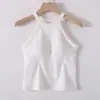Camiseta sin mangas para mujer de primavera, otoño y verano con almohadillas en el pecho incorporadas, camiseta deportiva sin mangas, camisola versátil para usar en capas