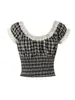 Comercio Exterior Transfronterizo de Aliexpress Verano 2026 Más Vendido Moda Elegante Sexy Estilo Cuadros Pequeños Versátil Top
