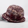 Sombrero tipo cuenca con lazo para otoño e invierno para mediana edad y ancianos, estilo extranjero, sombrero de pescador para madre, sombrero tipo cuenca para mujeres de mediana edad y ancianas, sombrero de moda, cálido