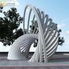 Escultura de Aço Inoxidável Praça de Jardim Exterior Grande Alienígena Abstrato Paisagem Urbana Praça Escolar Edifício Marco