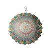 Carrillón de Viento Mandala Giratorio 3D para Jardín Exterior Balcón Patio Adorno Colgante Decorativo de Acero Inoxidable Pájaro Creativo
