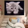 Animal de Dibujos Animados Conejo Ilustración Pintada a Mano Tela Colgante Tapices de Casa de Huéspedes Fondo de Escritorio de Dormitorio Habitación Cama