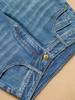 Jeans de Campana Adelgazantes Azules Lavados de Nuevo Estilo para Mujer con Pequeños Aberturas Laterales, Pantalones de Mezclilla Versátiles Elásticos