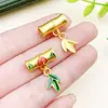5 gotas de óleo verde maré nacional ascendente ascendente palavra de bênção contas de bambu com furo grande pingente de folha de bambu acessórios DIY atacado