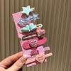 Pasador Dulce de Princesa Estilo Ins con Flequillo Lateral, Pinza para el Cabello Delicada y Versátil, Accesorio para el Cabello de Color Dopamina