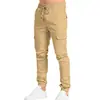 Pantalones casuales de estilo europeo y americano para hombre, pantalones casuales ajustados de color liso para hombre