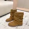2026 Novas Botas de Cano Curto com Salto Grosso para Milennials Moda Feminina Botas de Cano com Fivela Botas Dobradas Empilhadas Botas Curtas de Motociclista