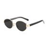 Gafas de sol ligeras de lujo estilo Old Money con placa de detección avanzada, núcleo retro ovalado de metal, lentes de nailon de alta definición, gafas de sol para mujer