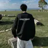 Sudadera de manga larga de peso pesado para primavera, otoño e invierno, estilo americano, cuello redondo, sin capucha, engrosada, marca de moda, para hombres y mujeres, con estampado de letras y forro polar, adecuada para estudiantes
