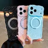 Funda Magnética con Borde Retorcido de Lunares Dopamina para iPhone 18 Pro Max, Soporte Apple 17, 16 Funda Suave