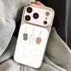 Capa de Celular Ursinho e Gatinho Adequada para iPhone 17 Pro Max, Novo Modelo para Apple 16 Pro, Nicho 15 Pro, 16 Couro