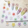 Decorações de Arte de Unha Flor de Cerejeira de Cinco Pétalas Gelo-Claro Estilo Novo, Decorações de Unha de Resina Estilo Desejo Puro Gradiente Translúcido Doce e Fresco
