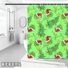 Cortina de Ducha Verde Monstruo Grinch de Navidad Más Vendida Transfronteriza en Amazon Impresa Digitalmente Dibujos Animados Pongee Impermeable