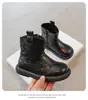 Botas femininas, botinhas infantis, Botas Martin para meninas outono e inverno, botas de algodão branco, botas para bebês meninas outono, sapatos de princesa