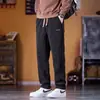 Calças casuais masculinas 2026 novo outono e inverno chenille com forro de fleece espessado soltas perna reta modernas calças de veludo cotelê