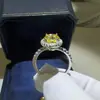 Anillo de moissanita diamante ovalado amarillo al por mayor forma especial europeo y americano anillo huevo de paloma diamante de color anillo de propuesta nuevo mujer