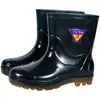 Botas de lluvia antideslizantes para hombre, botas de lluvia cálidas de media pantorrilla con forro de vellón, zapatos impermeables, zapatos de goma para cocina, cubrebotas, zapatos para lavado de autos y pesca, botas cortas para mujer