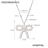 Collar para Clavícula Rueda de la Fortuna Lazo Conchas Shijia Perlas Circonita Acero de Titanio Chapado Eléctrico PVD Oro Real Joyería que No se Desvanece para Mujeres