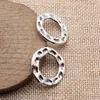 24x24mm 2.7g Plata Antigua ZAKKA Retro Accesorios DIY Anillo Redondo Martillado Colgante