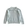 Roupas novas de outono redondas com estrela para crianças estilo coreano roupas de menina gola estilosa fashionável super bonito top de tricô suéter outono e inverno