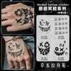 OX Cara sonriente malvada Jugo de hierbas Pegatina de tatuaje Impermeable Duradera Mano de hombre Dorso de la mano Dedos Payaso oscuro Pegatina con patrón genial