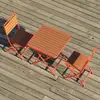 Conjunto de Mesa e Cadeiras de Madeira para Cafeteria, Mesa Dobrável de Plástico e Madeira para Café, Chá de Leite e Cafeteria, Cadeira Dobrável Estilo Americano para Camping ao Ar Livre