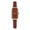 Relógio Gedi Fashion Tendência Pulseira de Couro Vermelho Âncora, Relógio Feminino Único de Quartzo Vermelho, Relógio de Pulso Simples Retrô