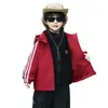 Chaqueta de otoño para niño 2026 nueva, cortavientos a rayas con capucha, genial y moderno, para niños pequeños, top de primavera y otoño para niños