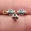 7.9X5.9X3.5Mm, Diámetro del Agujero Aproximadamente 1.7mm, 0.38g, Color Plata Antigua, Cuentas Separadoras Pequeñas con Agujero, Forma de Flor