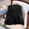 Blusas para Mujer Tallas Grandes, Nueva Blusa de Gasa Estilo Primavera para Chicas Gorditas, Diseño Elegante que Oculta la Barriga, Blusa de Encaje Adelgazante