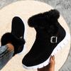 Nuevas Botas Cortas Gruesas de Comercio Exterior Otoño e Invierno Versión Coreana con Forro de Peluche, Zapatos de Algodón Gruesos Cálidos para Mujer con Ribete de Piel y Calidez Engrosada 2024