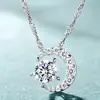 Collar con Colgante de Estrella y Luna Colgante Eterno de Estrella y Luna Cadena Sencilla Versátil para la Clavícula Estilo Coreano y Japonés Colgante que Acelera el Corazón