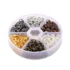 Anillos Metálicos Abiertos y Cerrados de 5-8 mm, Accesorios de Conexión para Joyería DIY Multicolores Electroplateados, Juego de Caja de 6 Compartimentos