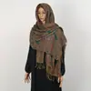Xale Jacquard de Castanha com Lenço de Cabeça, Traje Étnico para Viagem de Xinjiang Xizang Sudoeste da China, Manto Espesso
