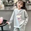 Estiloso Top Infantil de Manga Longa para Primavera e Outono, Novo Estilo, Malha Waffle, Falso Duas Peças, Versátil, Casual, Soltinho