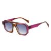 Gafas de Sol Irregulares de Doble Puente Ins Moda Europea y Americana Desfile de Moda Gafas de Sol con Sentido de Alta Gama Gafas Planas de Moda Punk Personalizadas